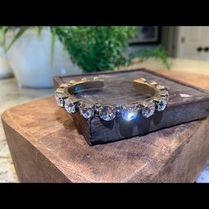 Sorrelli Cuff clear crystals in Antique gold